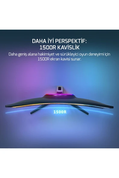 Gamepower 27'' Vivid T50 200Hz 0.5ms 1500R Curved 2X2W Speaker Va Siyah Gaming Monitör - 4
