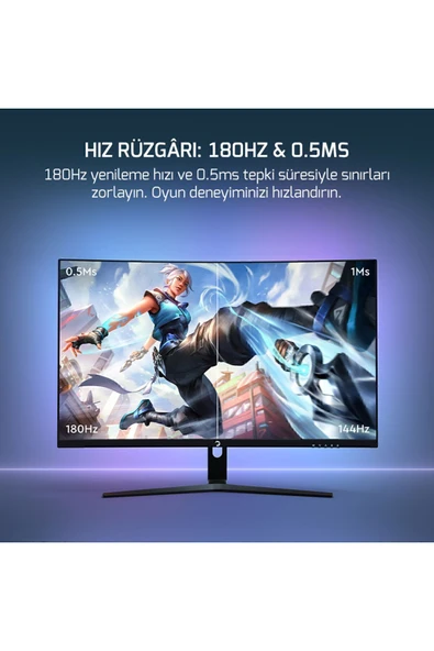 Gamepower 27'' Vivid T50 200Hz 0.5ms 1500R Curved 2X2W Speaker Va Siyah Gaming Monitör - 2