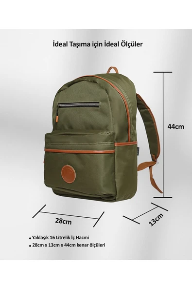 NPO nJoy 16" Unisex Notebook & Günlük Sırt Çantası  NJ01KH Haki - 5