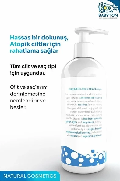 Babyton Atopik Cilt Hassas Saç ve Vücut Şampuanı 400ml - Resim 2
