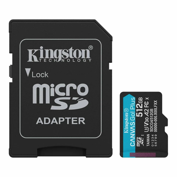 Kingston Canvas Go Plus Class 10 UHS-I U3 A2 V30 512 GB Micro SD Kart SDCG4/512G - 1
