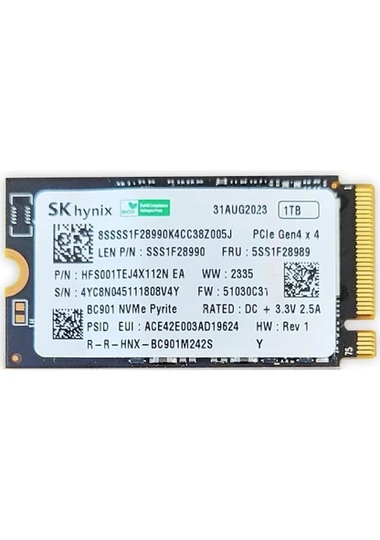 SK Hynix M.2 1TB PCIe NVMe SSD Disk 2242 HFS001TEJ4X112N - 1