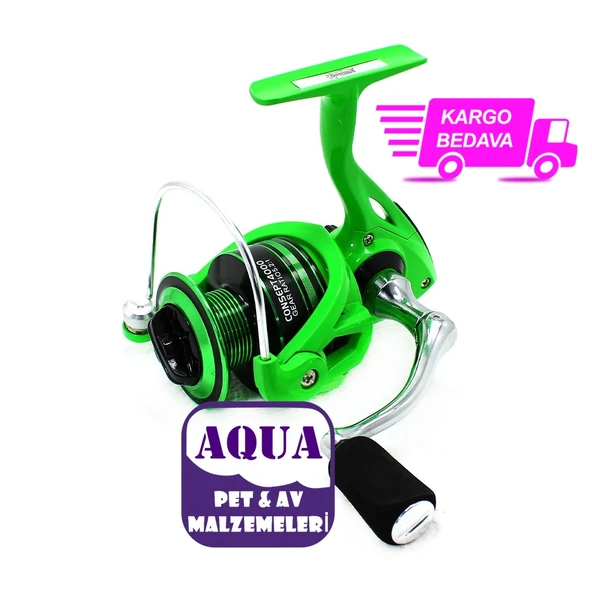 Captain Consept 4000 Spin Makine 3+1 BB - 7 Kg Drag Gücüne Sahip Metal Kafa Metal Kol Olta Makinası Yeşil ürün görseli 1