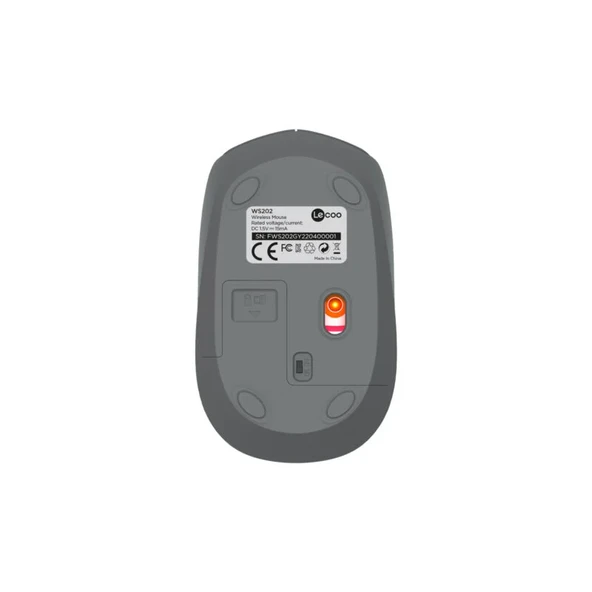 LENOVO LECOO USB OPTİK KABLOSUZ MOUSE GRİ WS202-G - 3