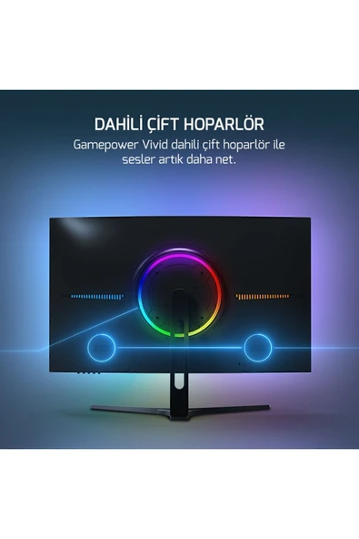 Gamepower 27'' Vivid T50 200Hz 0.5ms 1500R Curved 2X2W Speaker Va Siyah Gaming Monitör - 3