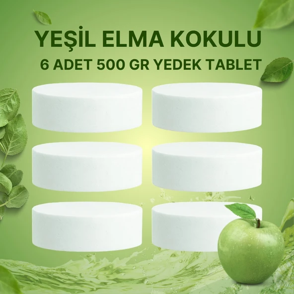 3 Adet 2x500 gr Nem Alıcı Rutubet Ve Küf Önleyici Yedek Tablet Yeşil Elma ürün görseli