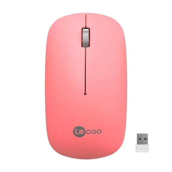 LENOVO LECOO USB OPTİK KABLOSUZ MOUSE PEMBE WS214-P
