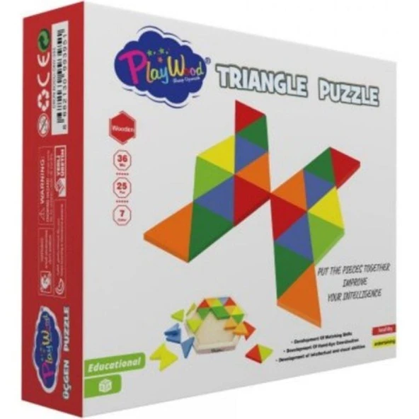 PlayWood Ahşap Üçgen Puzzle 24 Parça 395 - Resim 2