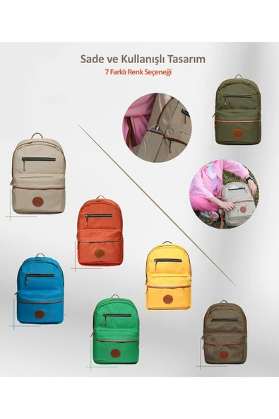 NPO nJoy 16" Unisex Notebook & Günlük Sırt Çantası  NJ01KH Haki - 3