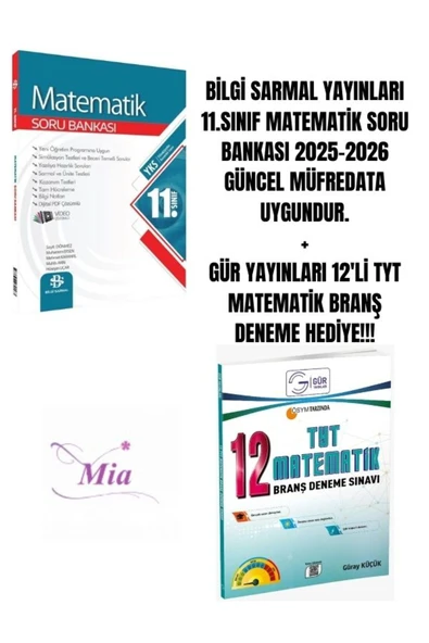BİLGİ SARMAL 11 MATEMATİK SORU BANKASI 2025-26 GÜNCEL MÜFREDAT+GÜR TYT 12 MATEMATİK DENEME HEDİYE!! - 1