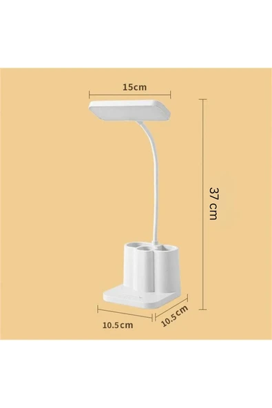 Şarjlı Masa Lambası 3 Renk Dokunmatik Telefon Standlı Kademeli Ders Çalışma Okuma Işığı Gece Lambası A35 - 3