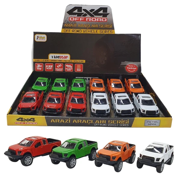 KID.00063 - Ç/B METAL ARAZİ ARACI 12Lİ ürün görseli