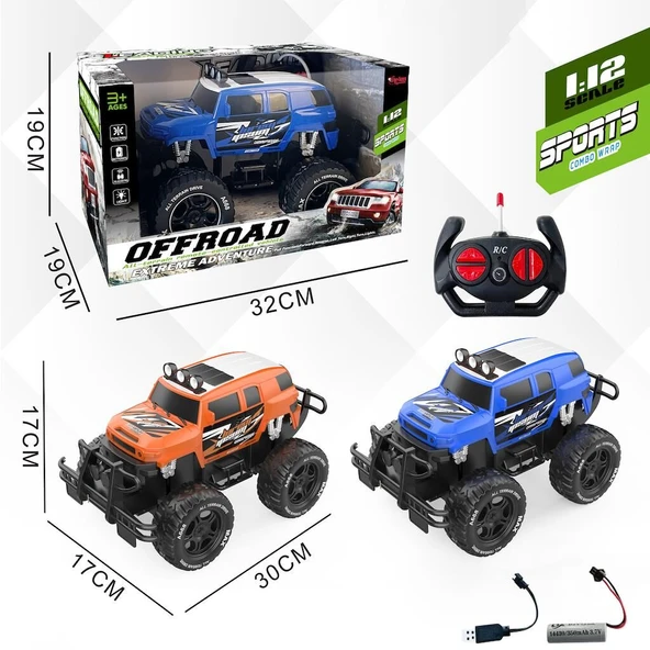 789-804B - U/K OFFROAD JEEP SARJLI 1:12 - 3