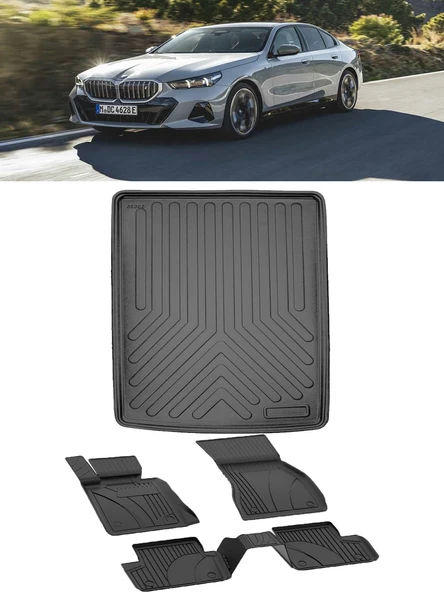 Sahler Premıum Bmw G60 2024 ve Sonrası 4.5D Paspas 3D Rizline Bagaj Havuzu Set ürün görseli
