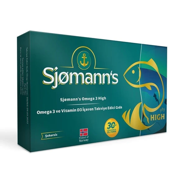 Sjomann’s Omega 3 ve Vitamin D3 İçeren Takviye Edici Gıda 30 Adet Çiğnenebilir Jel Form ürün görseli 1