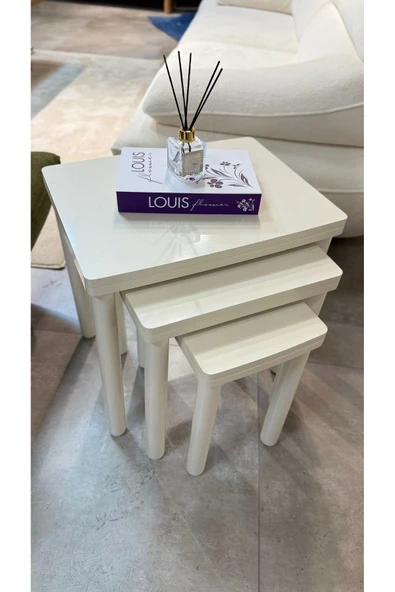 3LÜ BOHEM ZİGON SEHPA FULL KREM ürün görseli