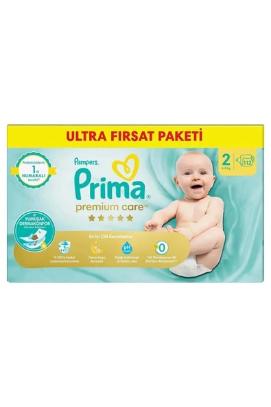 Prima Premium Care Bebek Bezi Fırsat Paketi 2 Beden 112 Adet - 2