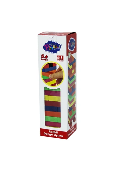 PlayWood Ahşap Kutulu Denge Oyunu Renkli 310 - Resim 2