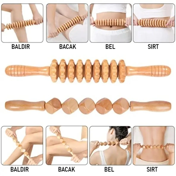Valkyrie 4’lü Medikal Ahşap Maderoterapi Masaj Seti Vücut Şekillendirme & Derin Masaj Lenfatik Drenaj Seti - 3