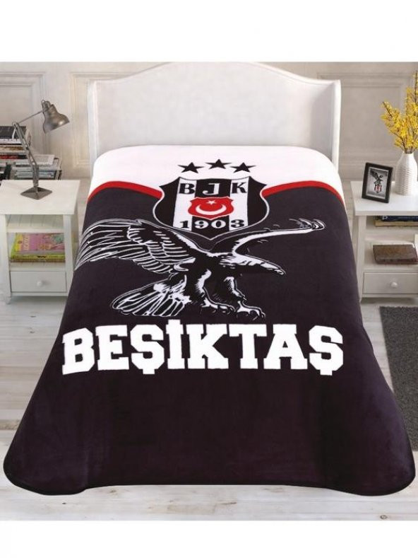 Taç Beşiktaş Lisanslı Tek Kişilik Battaniye Şampiyon Kartal BJK