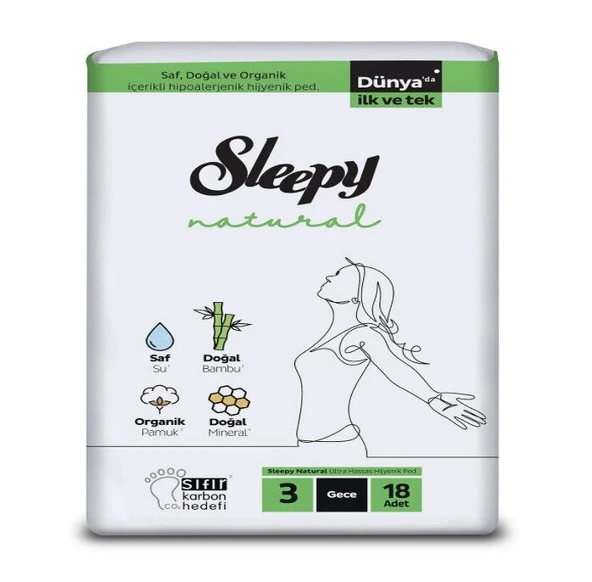 Sleepy Natural Süper Eco Paket Gece 18 Adet ürün görseli 1