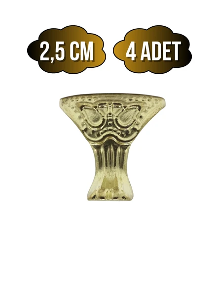 Pati Metal Ayak Çeyiz ve Hediye Kutusu Mobilya Ayağı(2,5CM)(ALTIN) Altın 2.5cm ALTIN - 4 ADET ürün görseli