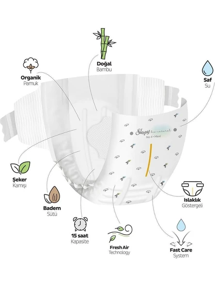 Sleepy Bio Natural Bebek Bezi Gross Paket 7 Beden 20-30 Kg 100 Adet - 3