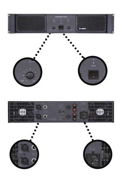 Startech Omcron Q-2000 4x500W 4 Çıkışlı Power Anfi - Resim 2