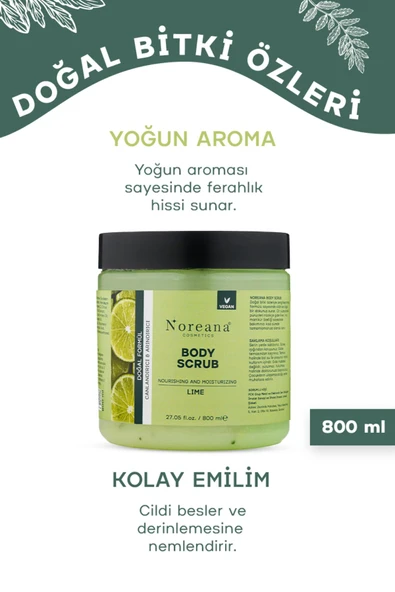 Noreana Misket Limon Özlü Body Scrub Ferhlatıcı Nemlendirici Arındırıcı Vücut Peelingi 800 ml - 4