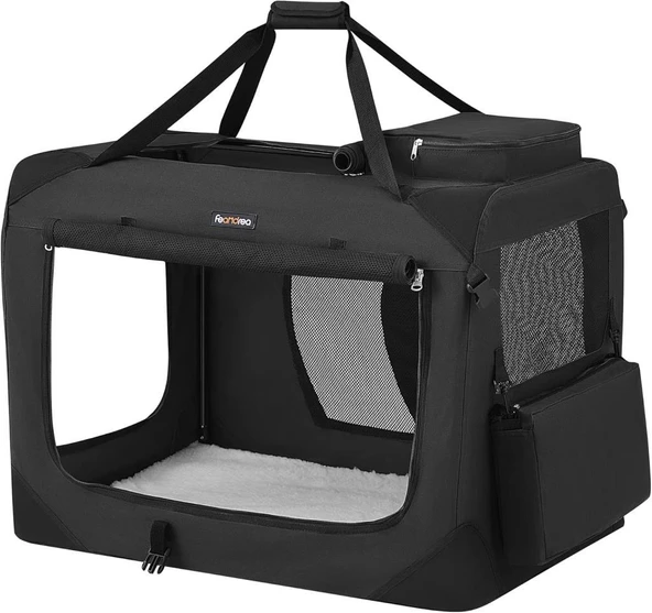 FEANDREA Köpek Kutusu, Köpek Çantası, Katlanabilir, 81 x 58 x 58 cm, Siyah Outlet - 1