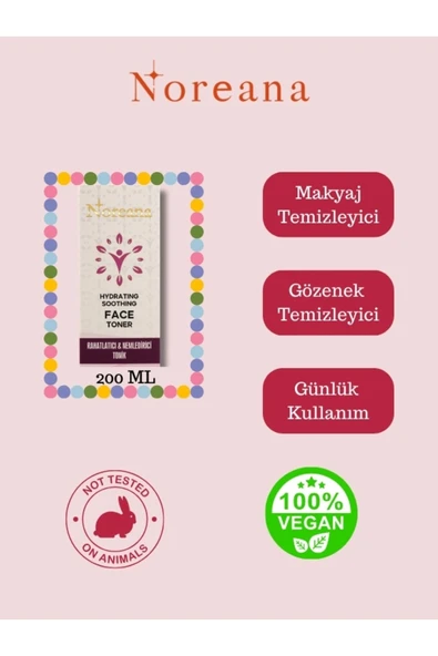Noreana Gül Özlü Temizleyici & Cilt Sıkılaştırıcı Yüz Toniği 200 ML - Resim 3