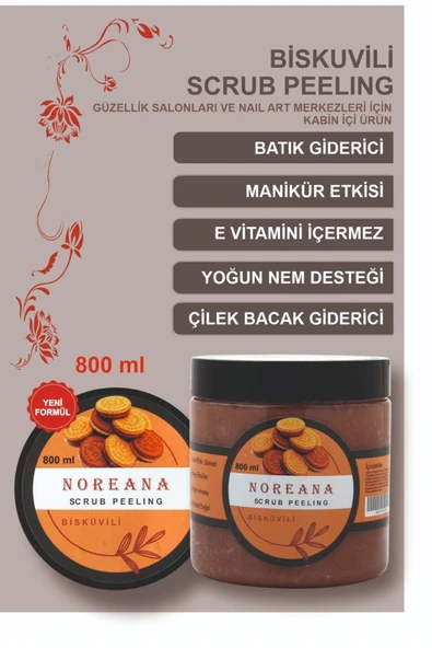 Noreana Bisküvili 800ml Scrub Peeling Selülit & Koyu Leke & Cilt Tonu Eşitleme - 2
