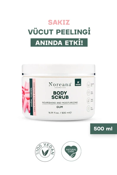Noreana Sakız Aromalı Vegan Vücut Peelingi 500 ml - Doğal Formül Derin Arındırma Body Scrub ürün görseli 1