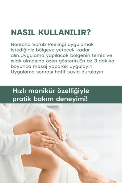 Noreana Vegan Formüllü Body Scrub - Nemlendirici & Arındırıcı Vücut Peelingi Sakız 800 ml - 6