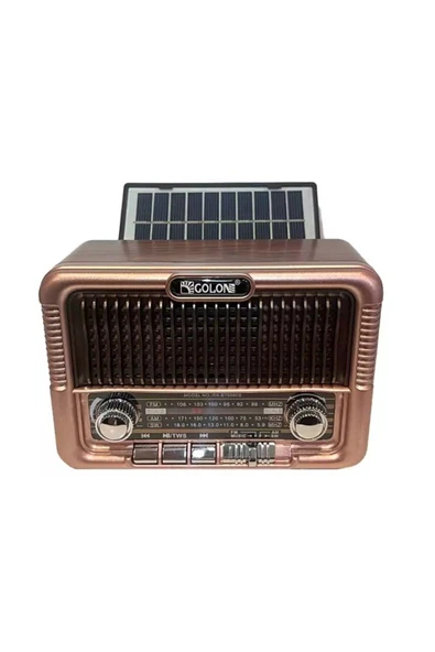 Concord RX-6060S Solar Güneş Enerji Panelli Nostaljik Radyo Bluetooth Hoparlör - 2