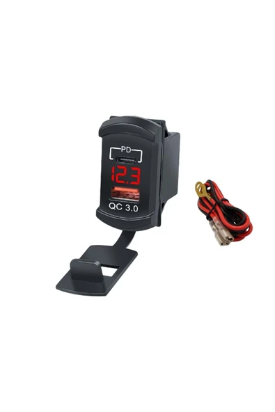 Concord CH-32 PD – QC3.0 Çift USB 12-24V Tır, Kamyon, Motosiklet, Bot, Araç, Tekne için Şarj