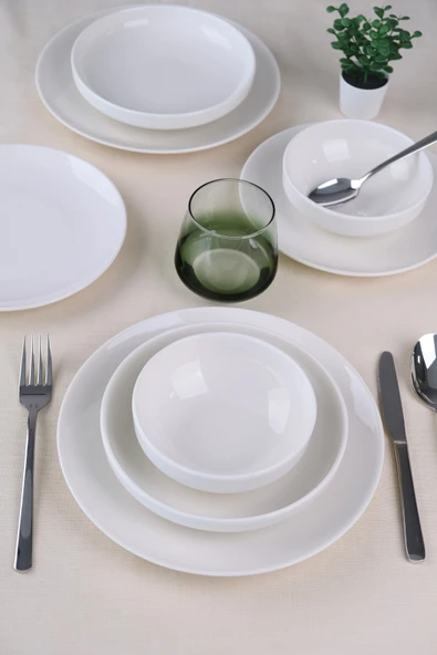 Tabak Evi Porselen Sofia Beyaz Yemek Takımı 8 Parça 2 Kişilik - 8