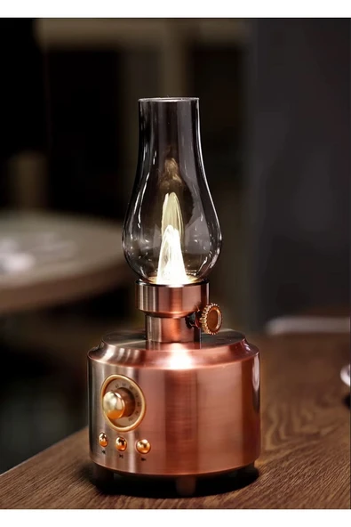 Concord C210 NOSTALJİK GAZ LAMBASI BLUETOOTH SPEAKER KABLOSUZ ŞARJLI HOPARLÖR GECE LAMBASI ahşap