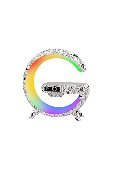 Concord Sr-s10 Kablosuz Şarj Standı Rgb Ledli Dijital Saatli Alarmlı Radyolu Bluetooth Hoparlör