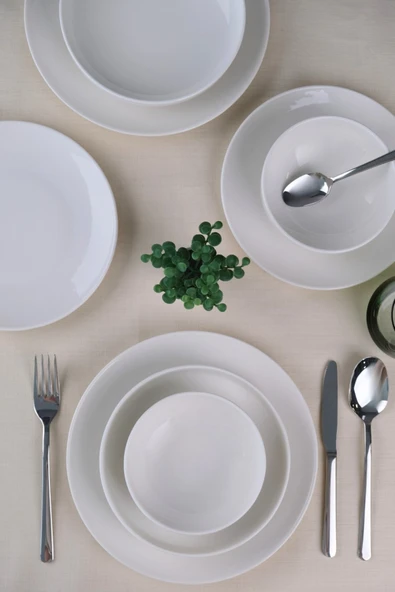 Tabak Evi Porselen Sofia Beyaz Yemek Takımı 8 Parça 2 Kişilik