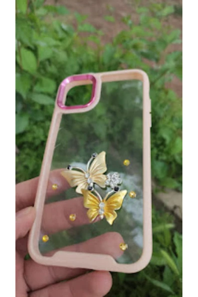 MayroX İPHONE 11 ARKASI ŞEFFAF VE ÇİÇEK KAPARTMALI KILI