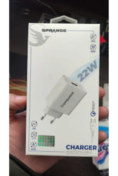 SPRANGE Poco X3 Pro Yerli üretim T-40 TYPC 22 watt hızlı sarj baslık+ kablo - Resim 3