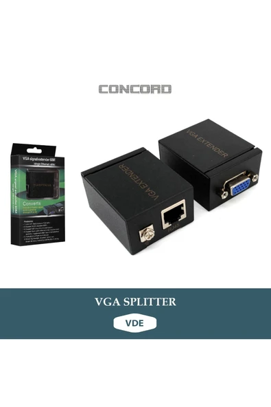 Concord Vde Vga To Dual Cat 5 - Cat 6 Uzatıcı Adaptör ürün görseli 1