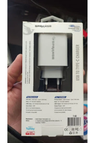 SPRANGE Xiaomi Mi 8 Lite Yerli üretim T-40 TYPC 22 watt hızlı sarj baslık+ kablo - Resim 4