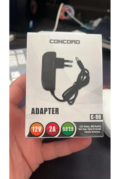 Concord C-90 12V 2A 5.5 * 2.5 Adaptör ürün görseli 1