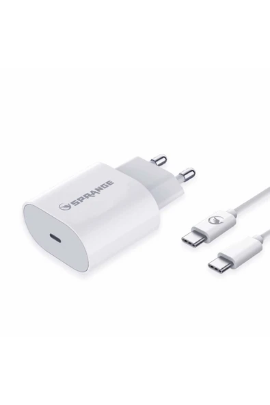 SPRANGE Trident A24  Uyumlu P-T18 25  watt hızlı sarj baslık+ kablo ürün görseli 1