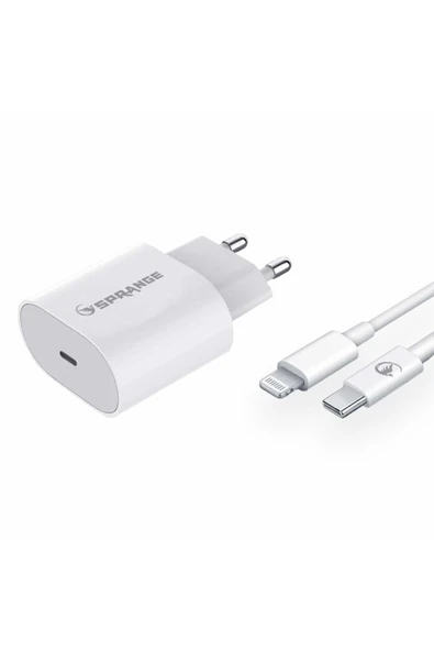 SPRANGE iPhone 8 Plus uyumlu Lightning P-L18 25 hızlı watt Şarj Aleti