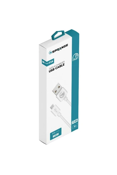 SPRANGE Tecno Spark 7T uyumlu micro 2 metre sarj ve data kablosu - Resim 2