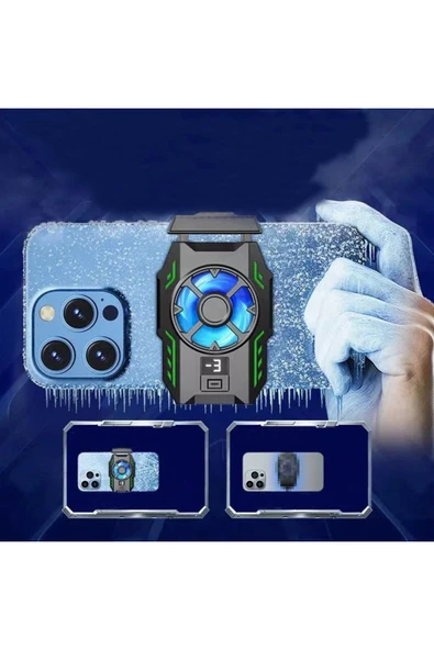 SPRANGE SRMC2 Radyatörlü Dijital Göstergeli Led Aydınlatmalı Telefon Soğutucu Fan - 5