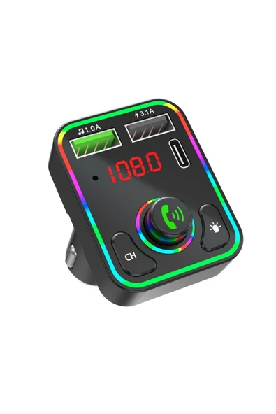 Concord C618 Rgb Işıklı PD 18 + QC 3.1A Şarj Oynar Başlıklı Bluetooth 5.1V Fm Transmitter - 2